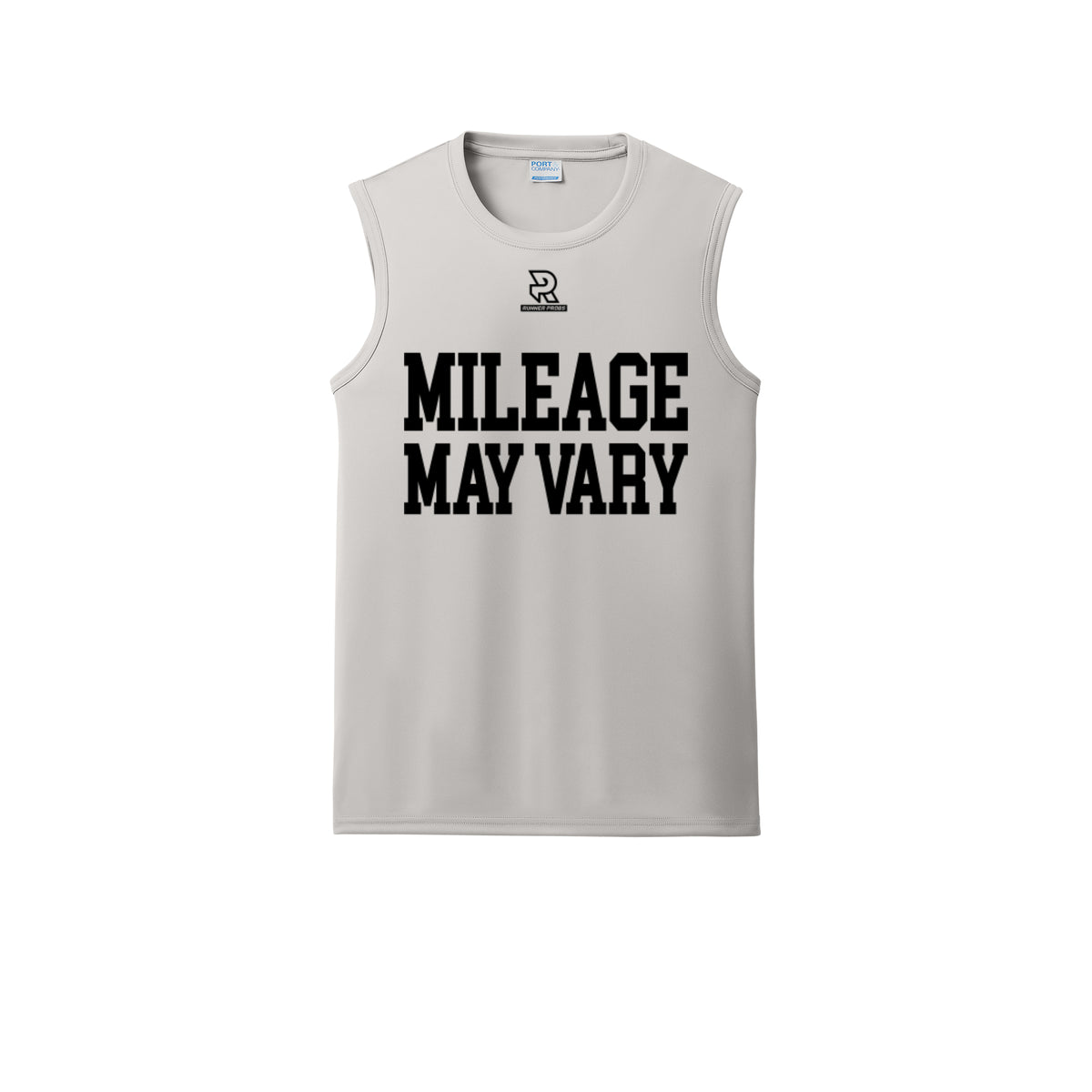 MILEAGE MAY VARY (Black) - Sleeveless Performance Tee