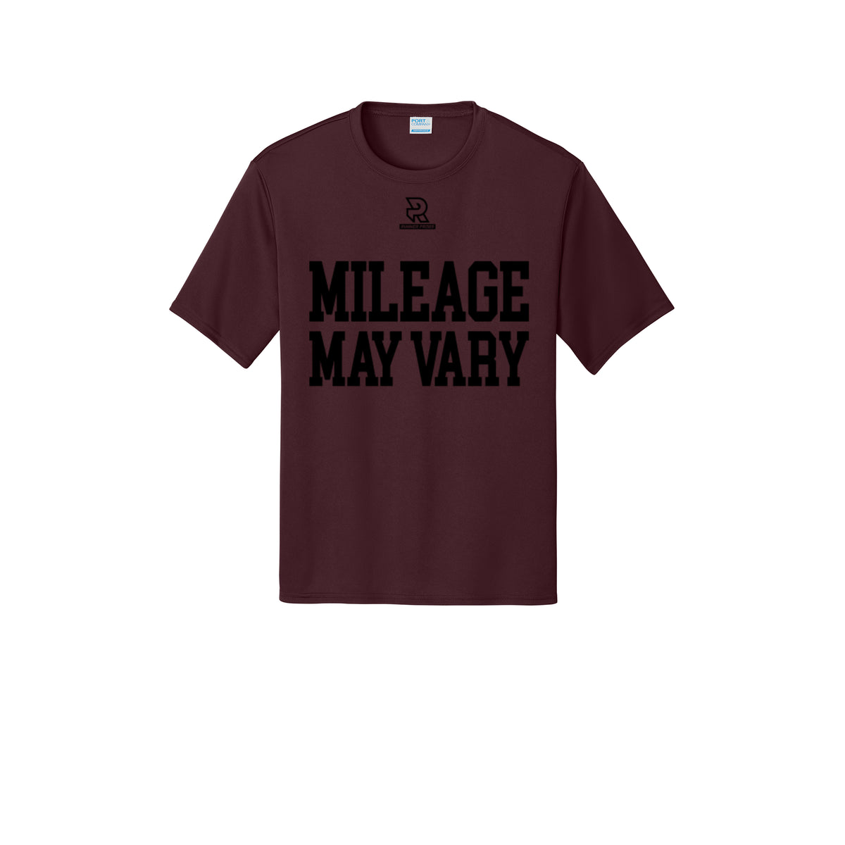 MILEAGE MAY VARY (Black) - Short Sleeve Performance Tee