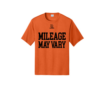 MILEAGE MAY VARY (Black) - Short Sleeve Performance Tee