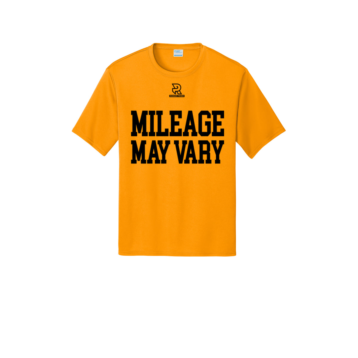 MILEAGE MAY VARY (Black) - Short Sleeve Performance Tee