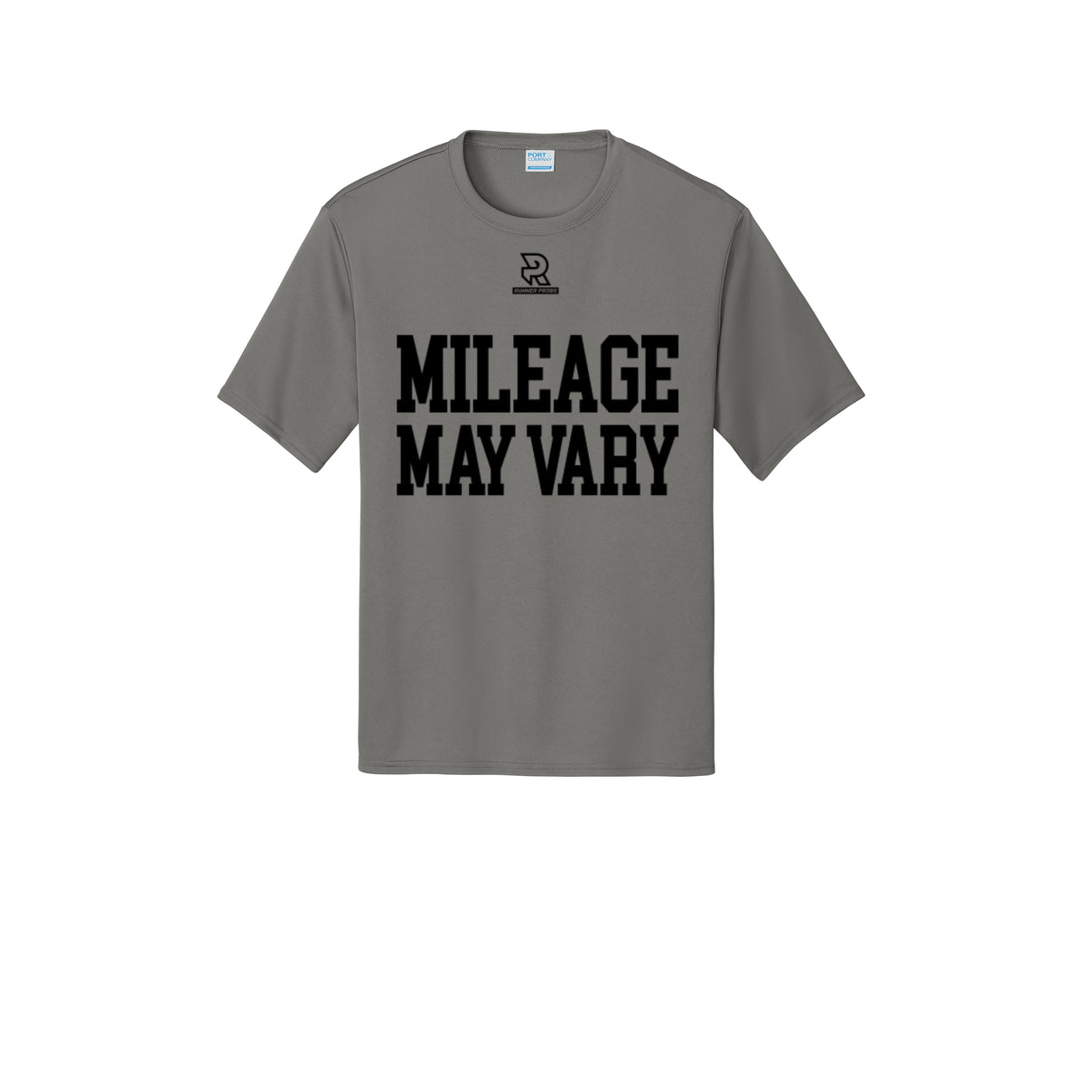 MILEAGE MAY VARY (Black) - Short Sleeve Performance Tee