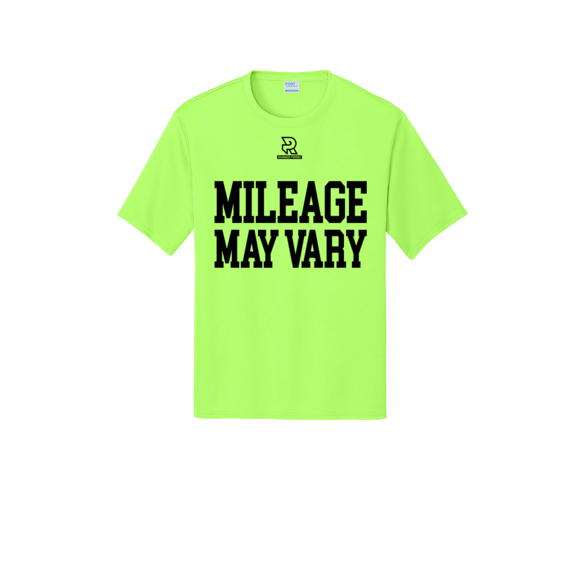 MILEAGE MAY VARY (Black) - Short Sleeve Performance Tee