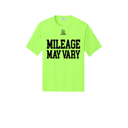 MILEAGE MAY VARY (Black) - Short Sleeve Performance Tee