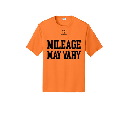 MILEAGE MAY VARY (Black) - Short Sleeve Performance Tee