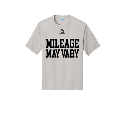 MILEAGE MAY VARY (Black) - Short Sleeve Performance Tee