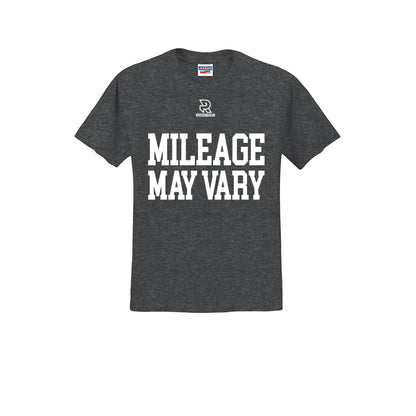 MILEAGE MAY VARY (White) - Short Sleeve Cotton Tee