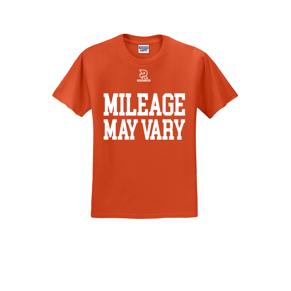 MILEAGE MAY VARY (White) - Short Sleeve Cotton Tee
