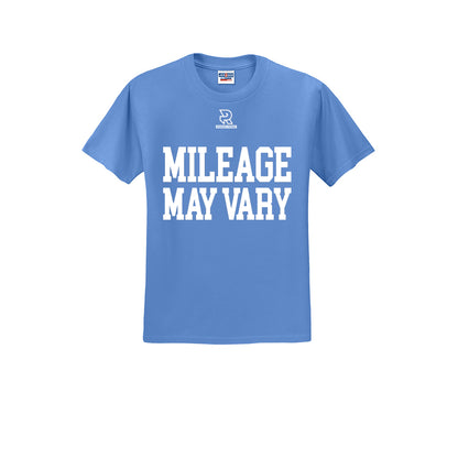 MILEAGE MAY VARY (White) - Short Sleeve Cotton Tee