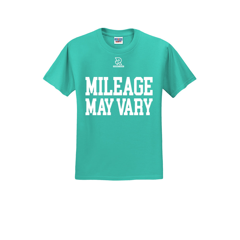 MILEAGE MAY VARY (White) - Short Sleeve Cotton Tee