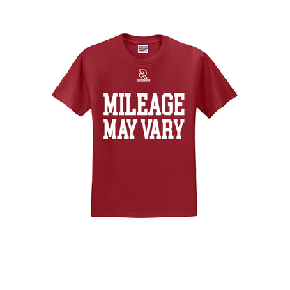 MILEAGE MAY VARY (White) - Short Sleeve Cotton Tee