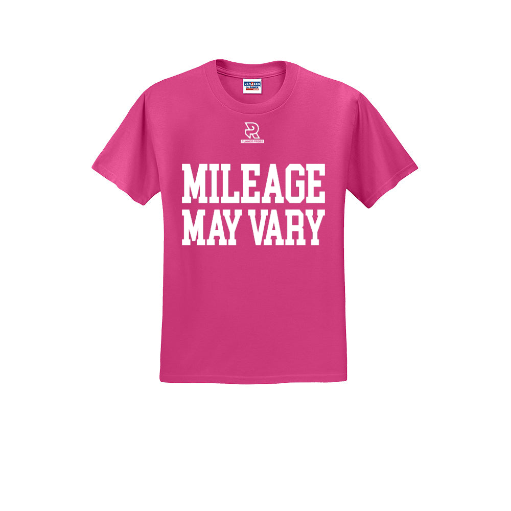 MILEAGE MAY VARY (White) - Short Sleeve Cotton Tee