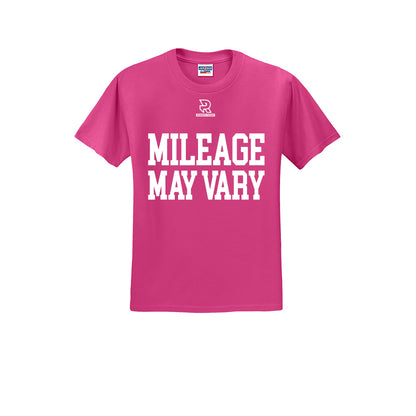 MILEAGE MAY VARY (White) - Short Sleeve Cotton Tee