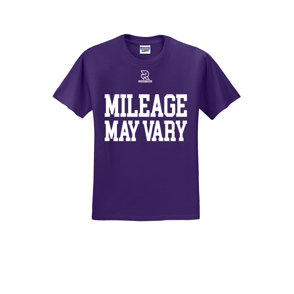 MILEAGE MAY VARY (White) - Short Sleeve Cotton Tee