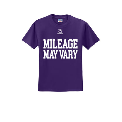 MILEAGE MAY VARY (White) - Short Sleeve Cotton Tee