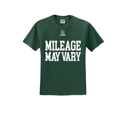 MILEAGE MAY VARY (White) - Short Sleeve Cotton Tee