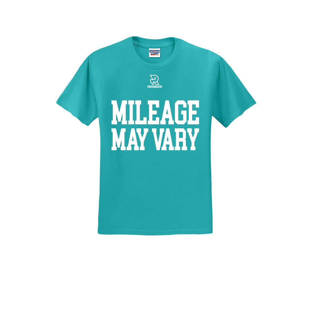 MILEAGE MAY VARY (White) - Short Sleeve Cotton Tee