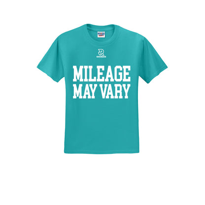 MILEAGE MAY VARY (White) - Short Sleeve Cotton Tee