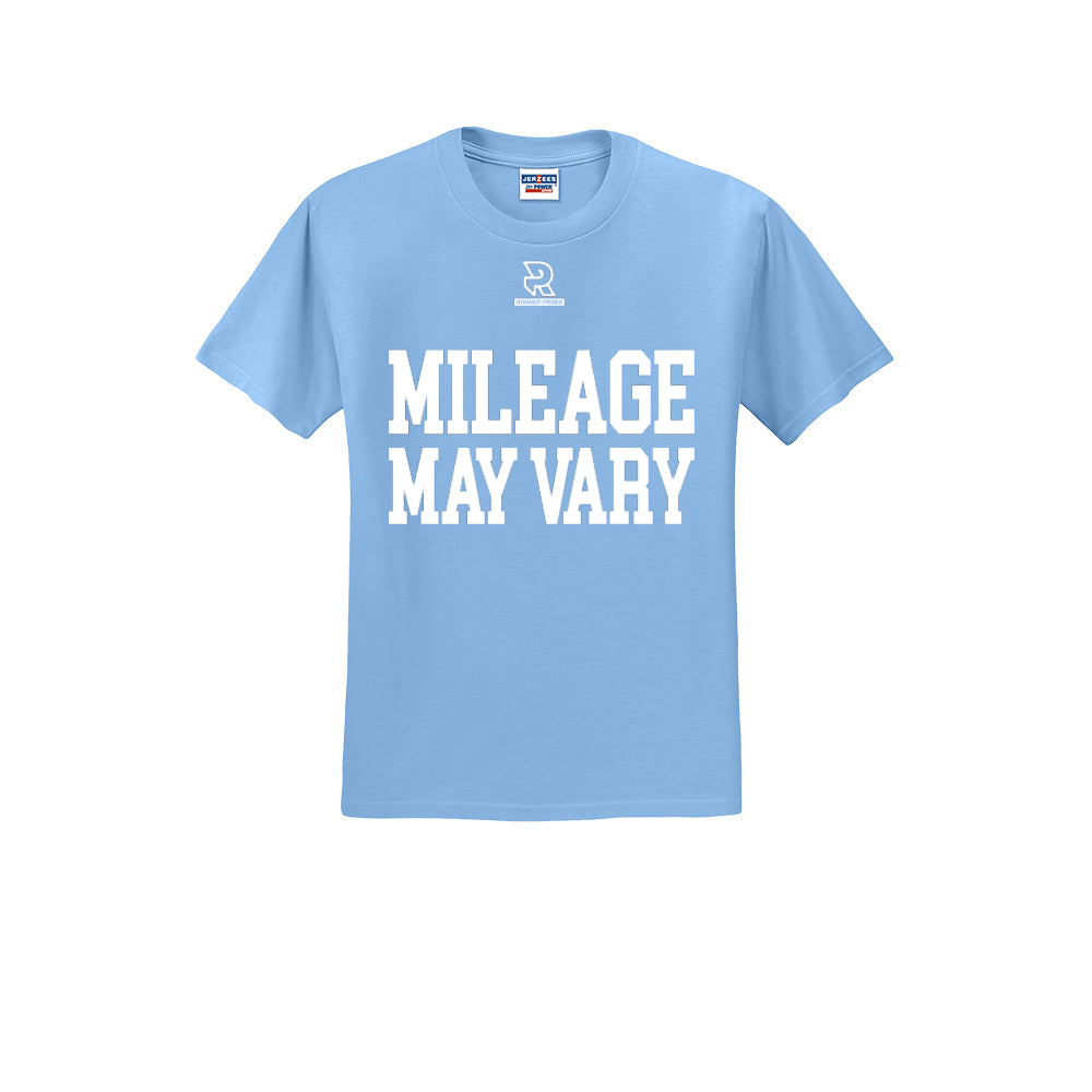 MILEAGE MAY VARY (White) - Short Sleeve Cotton Tee