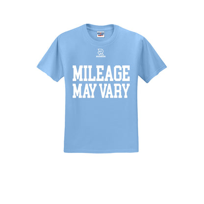 MILEAGE MAY VARY (White) - Short Sleeve Cotton Tee