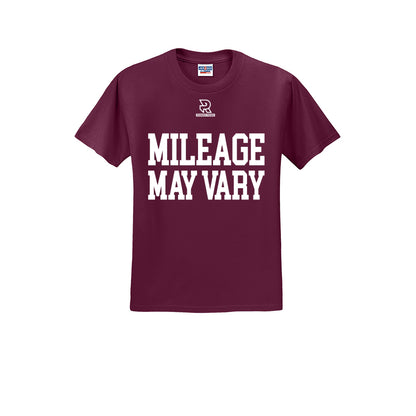 MILEAGE MAY VARY (White) - Short Sleeve Cotton Tee