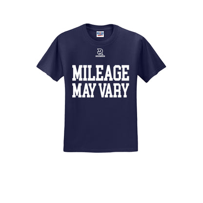 MILEAGE MAY VARY (White) - Short Sleeve Cotton Tee
