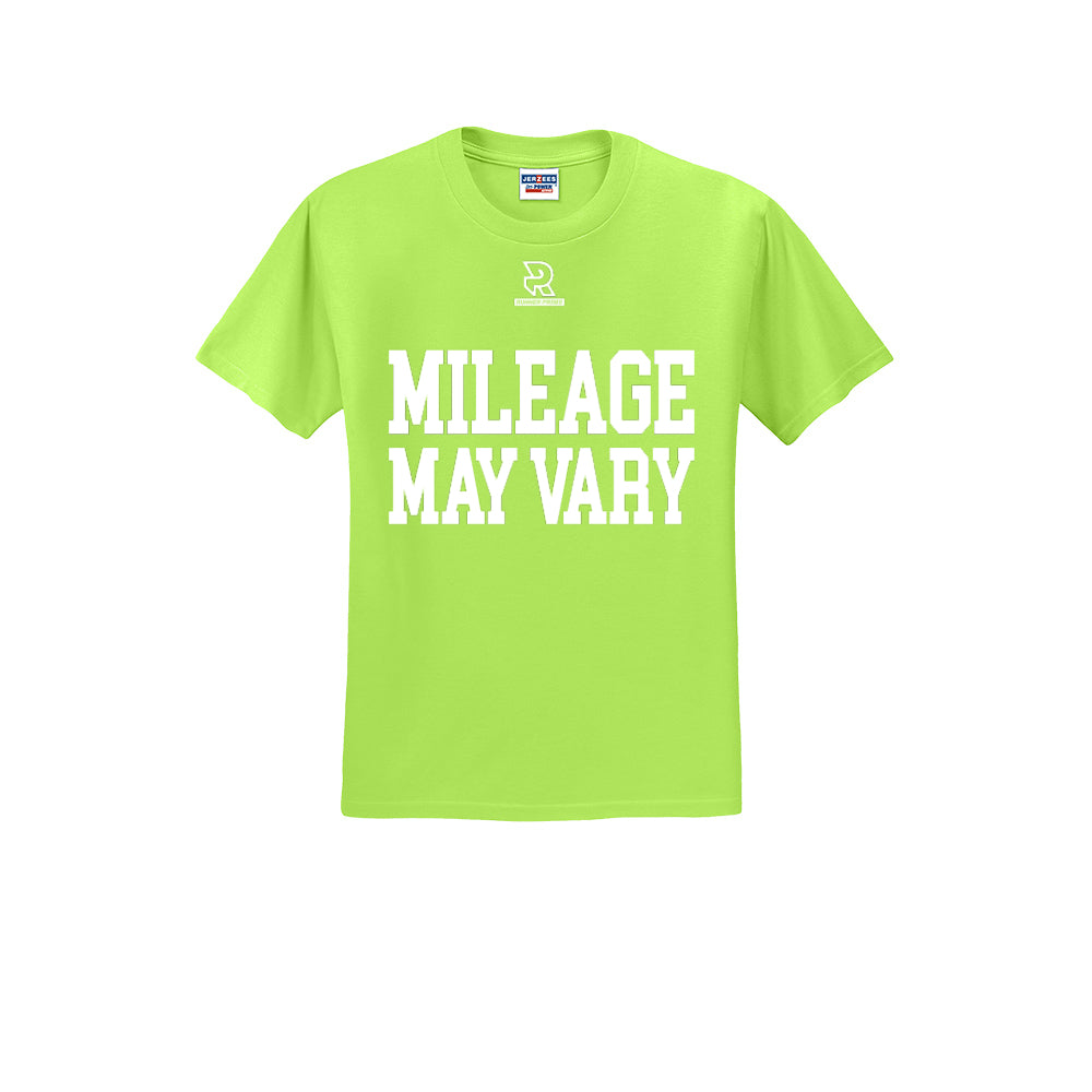 MILEAGE MAY VARY (White) - Short Sleeve Cotton Tee
