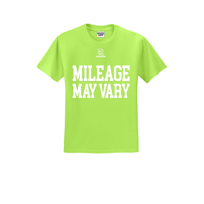 MILEAGE MAY VARY (White) - Short Sleeve Cotton Tee