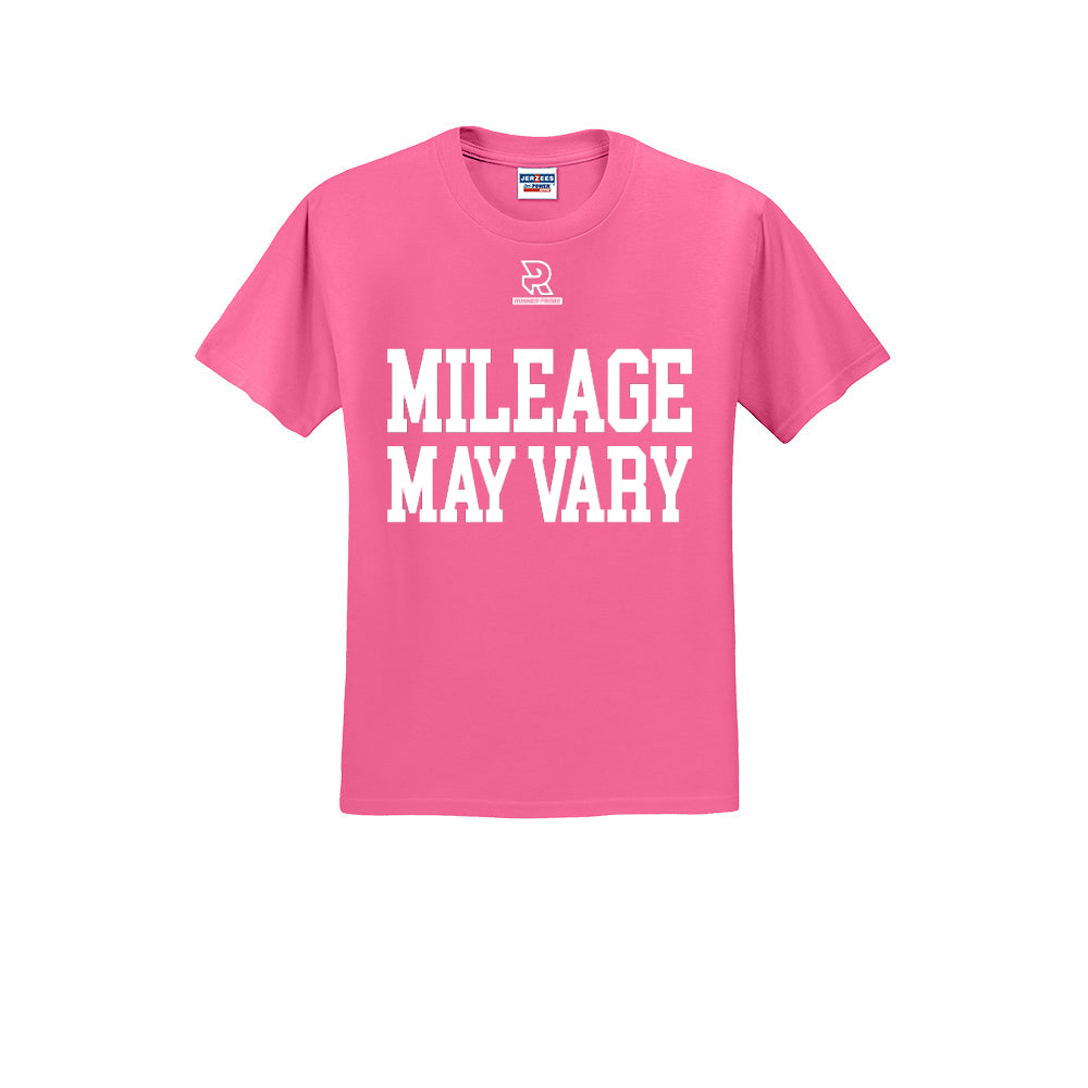 MILEAGE MAY VARY (White) - Short Sleeve Cotton Tee