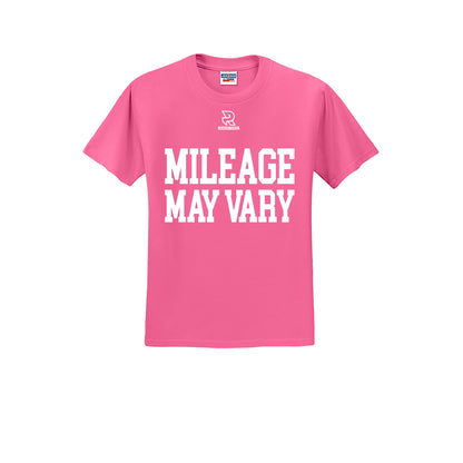 MILEAGE MAY VARY (White) - Short Sleeve Cotton Tee