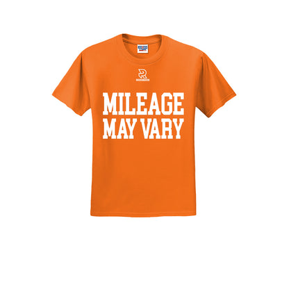 MILEAGE MAY VARY (White) - Short Sleeve Cotton Tee