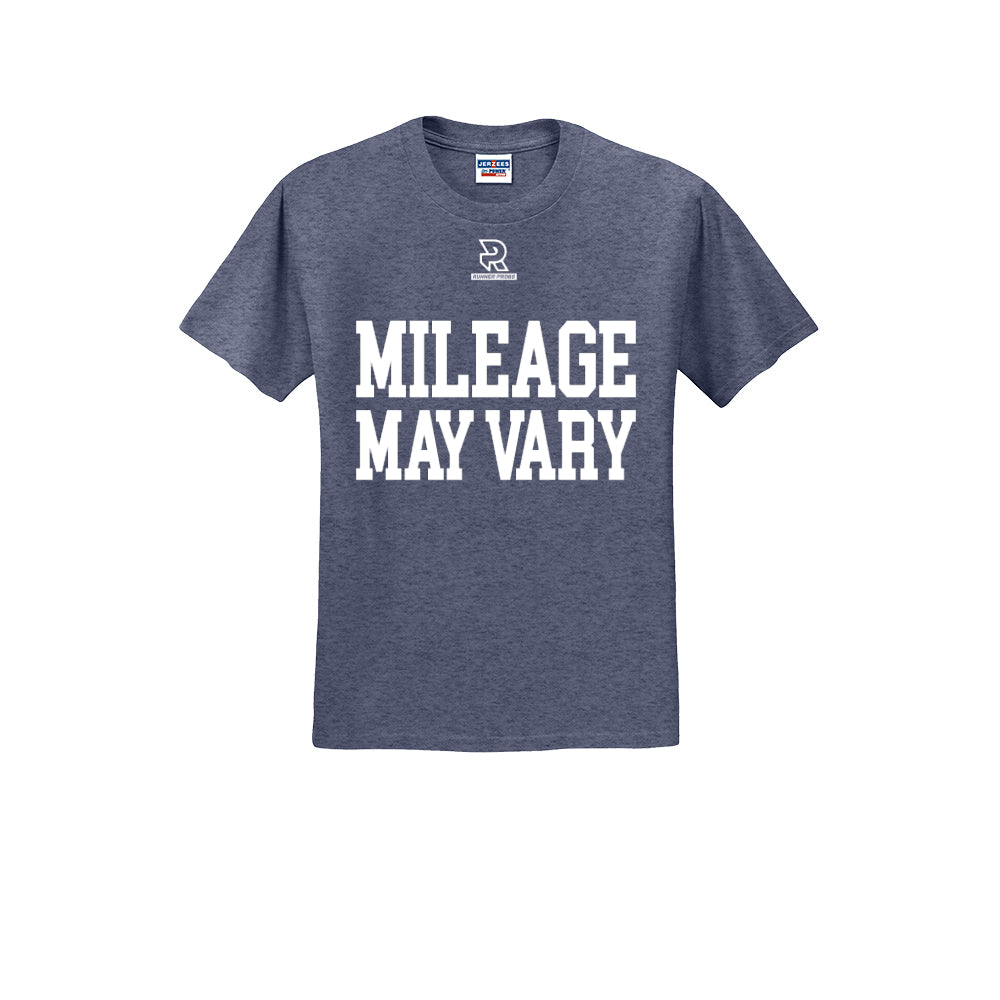 MILEAGE MAY VARY (White) - Short Sleeve Cotton Tee