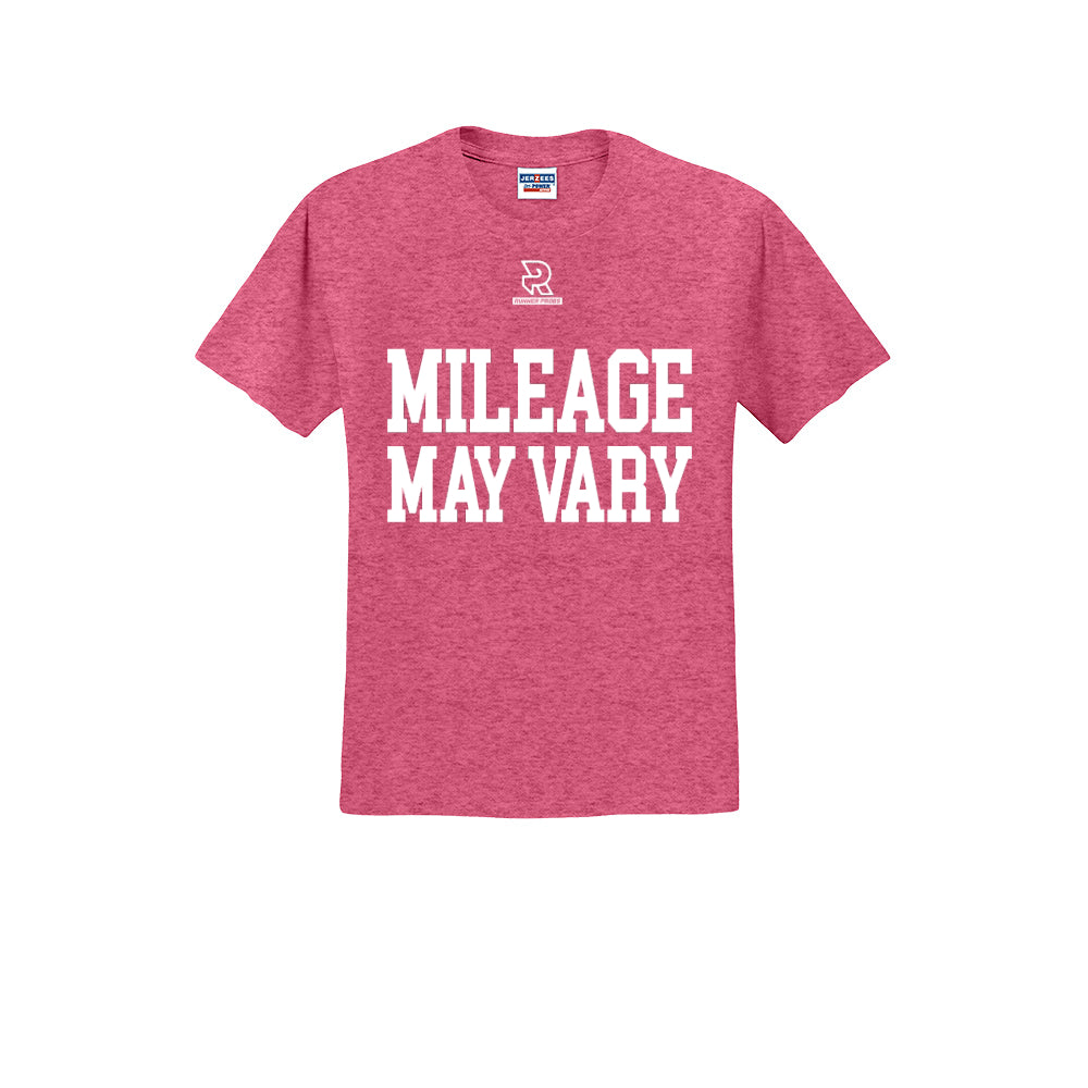 MILEAGE MAY VARY (White) - Short Sleeve Cotton Tee