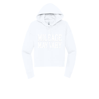 MILEAGE MAY VARY (White) - Womens Fleece Hoodie