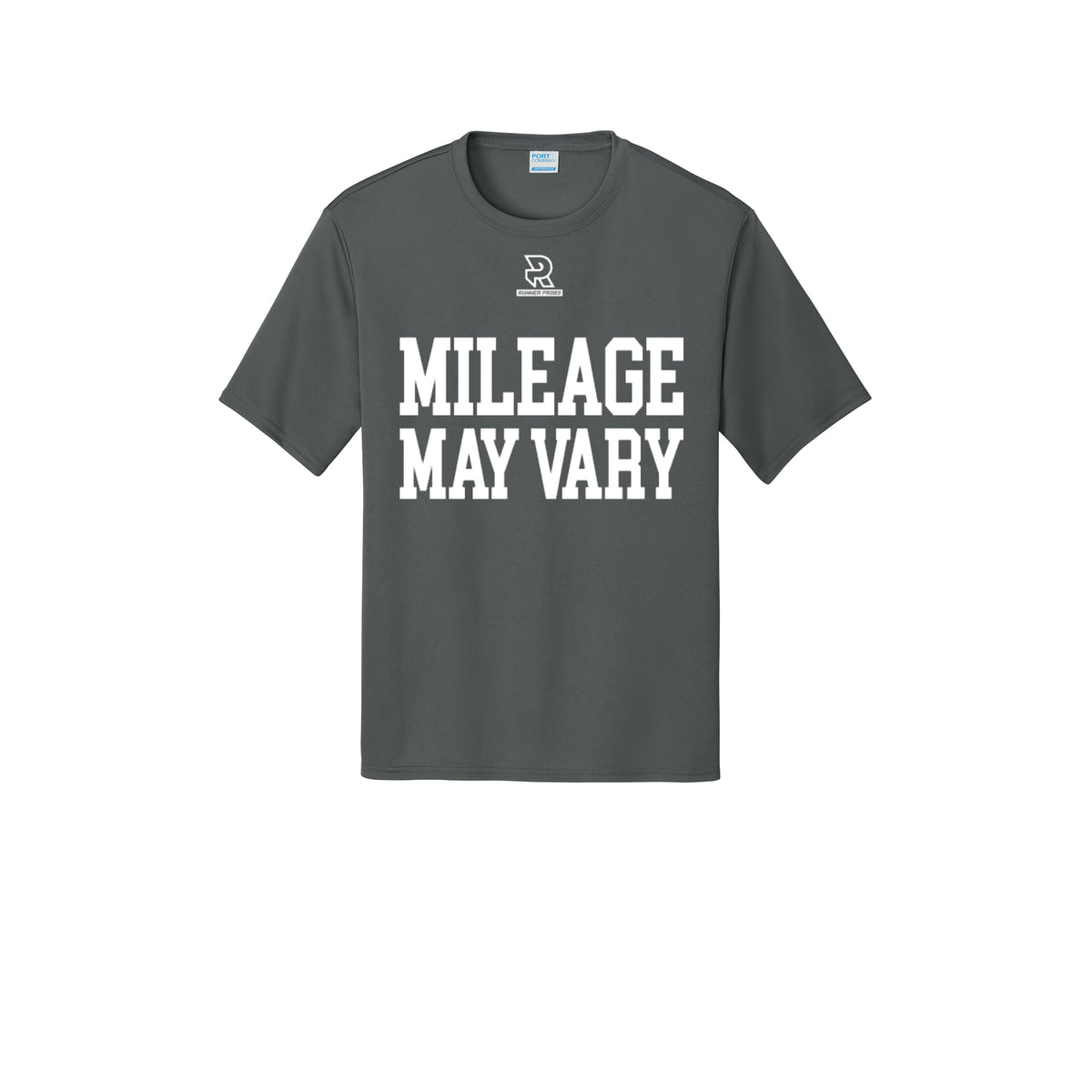 MILEAGE MAY VARY (White) - Short Sleeve Performance Tee