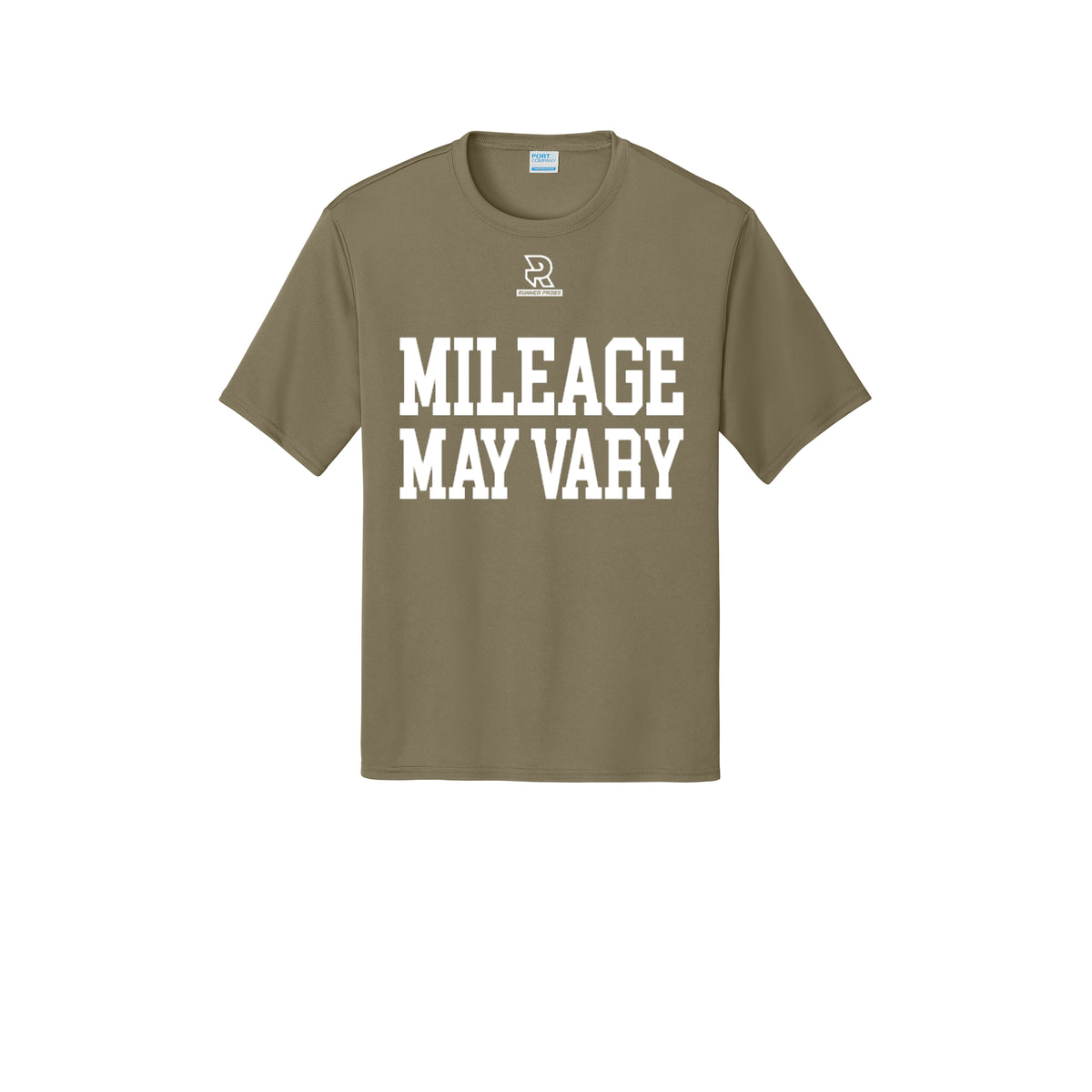 MILEAGE MAY VARY (White) - Short Sleeve Performance Tee