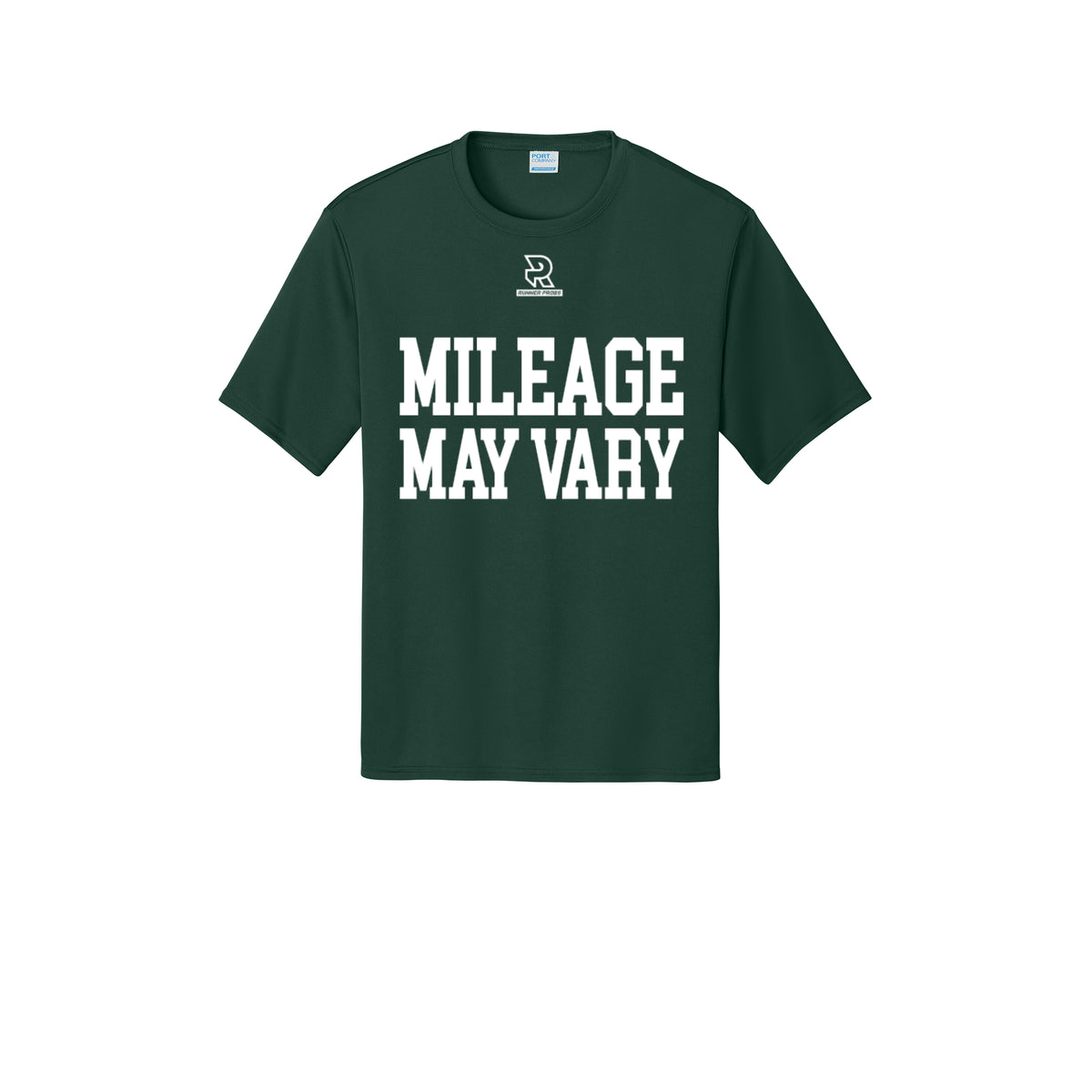 MILEAGE MAY VARY (White) - Short Sleeve Performance Tee