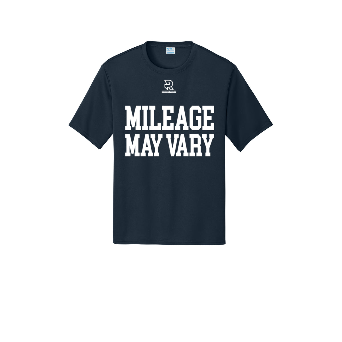 MILEAGE MAY VARY (White) - Short Sleeve Performance Tee
