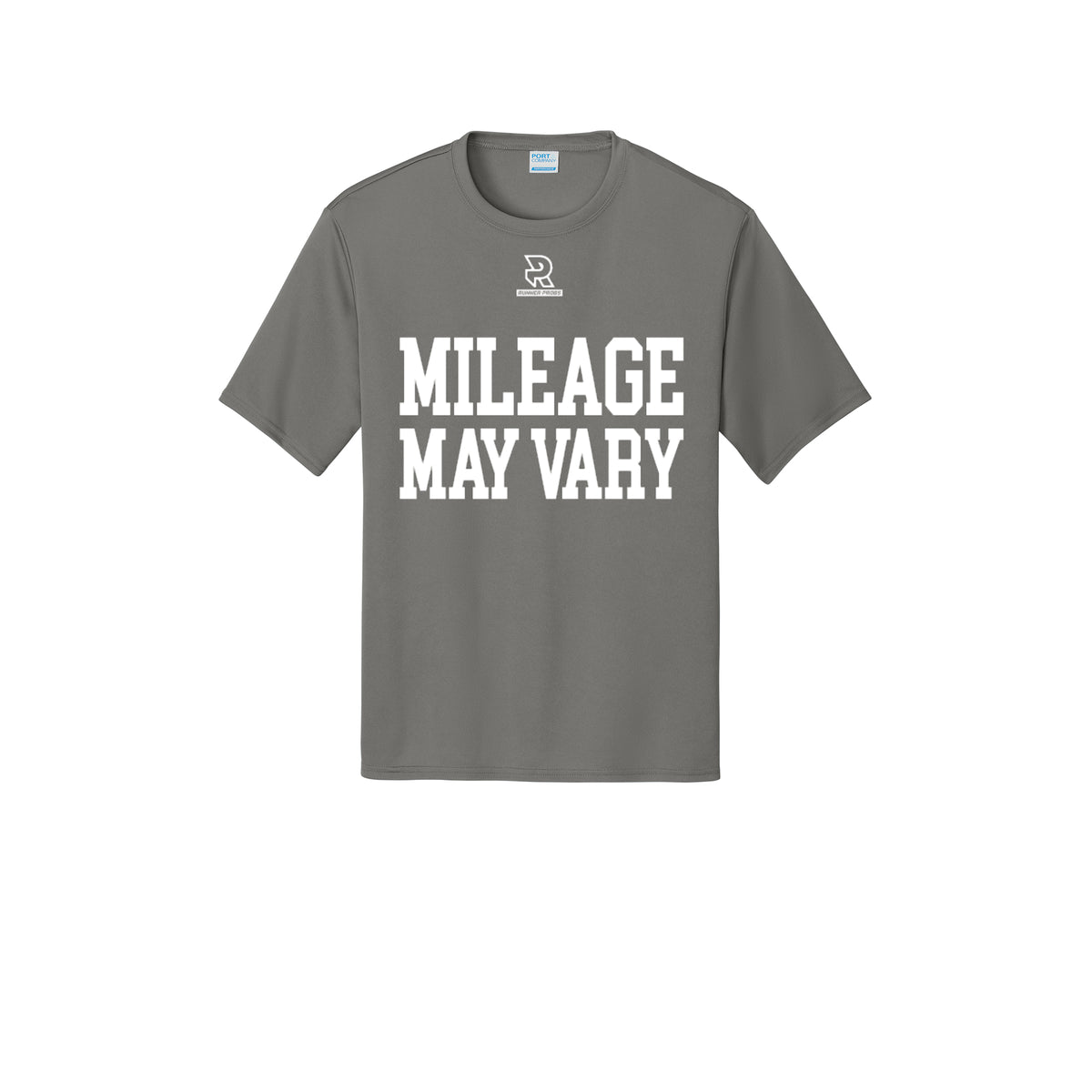 MILEAGE MAY VARY (White) - Short Sleeve Performance Tee