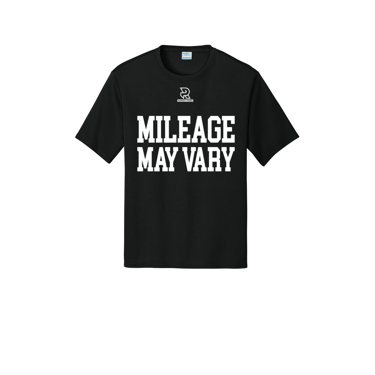 MILEAGE MAY VARY (White) - Short Sleeve Performance Tee