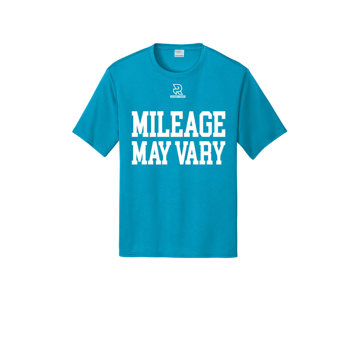 MILEAGE MAY VARY (White) - Short Sleeve Performance Tee