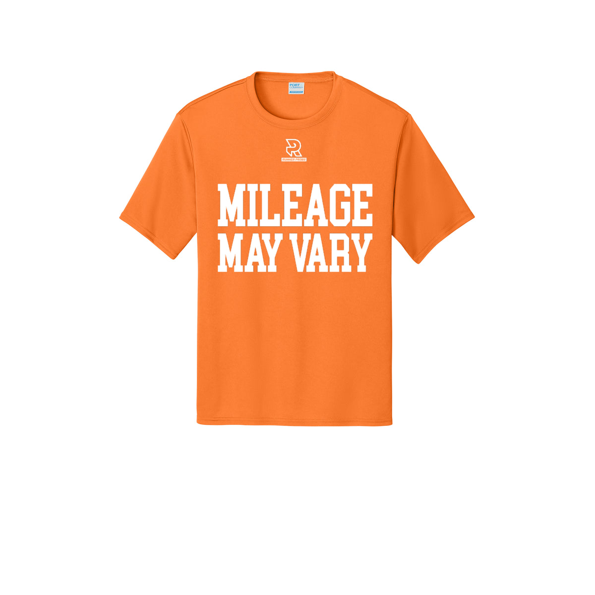 MILEAGE MAY VARY (White) - Short Sleeve Performance Tee
