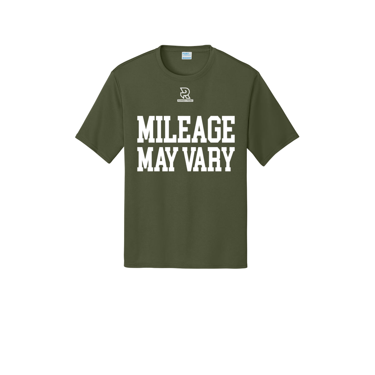 MILEAGE MAY VARY (White) - Short Sleeve Performance Tee