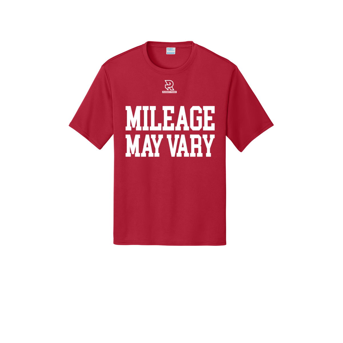 MILEAGE MAY VARY (White) - Short Sleeve Performance Tee