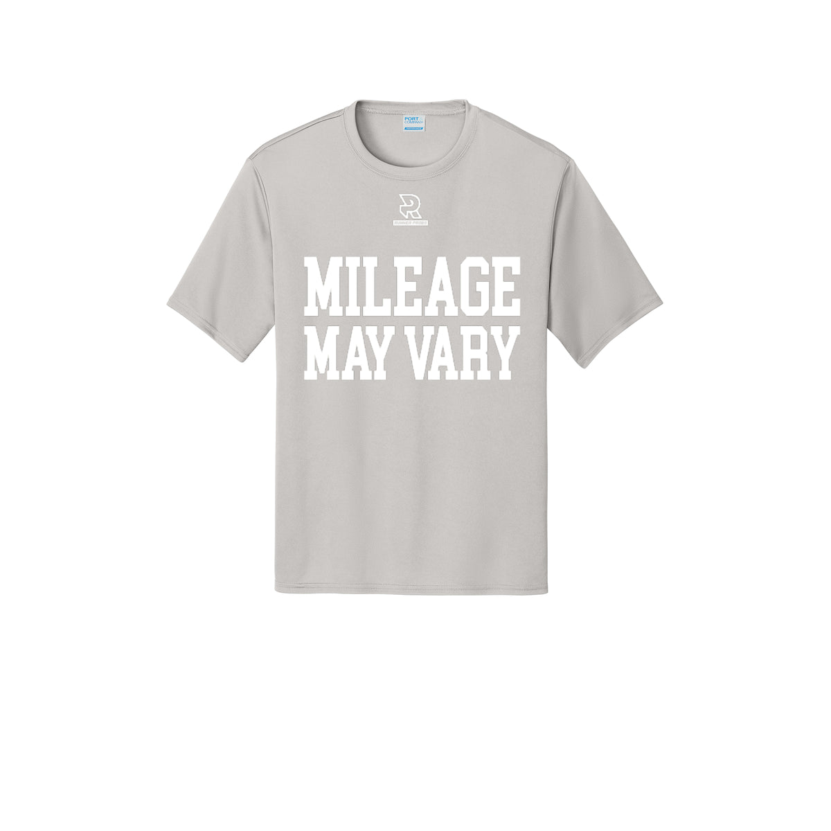 MILEAGE MAY VARY (White) - Short Sleeve Performance Tee