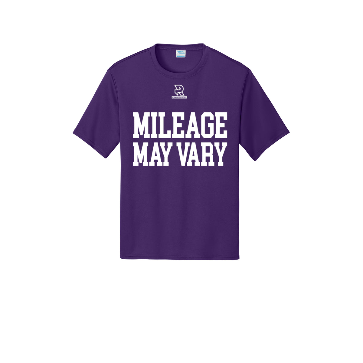 MILEAGE MAY VARY (White) - Short Sleeve Performance Tee