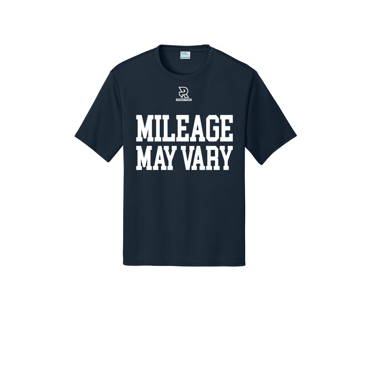MILEAGE MAY VARY (White) - Short Sleeve Performance Tee