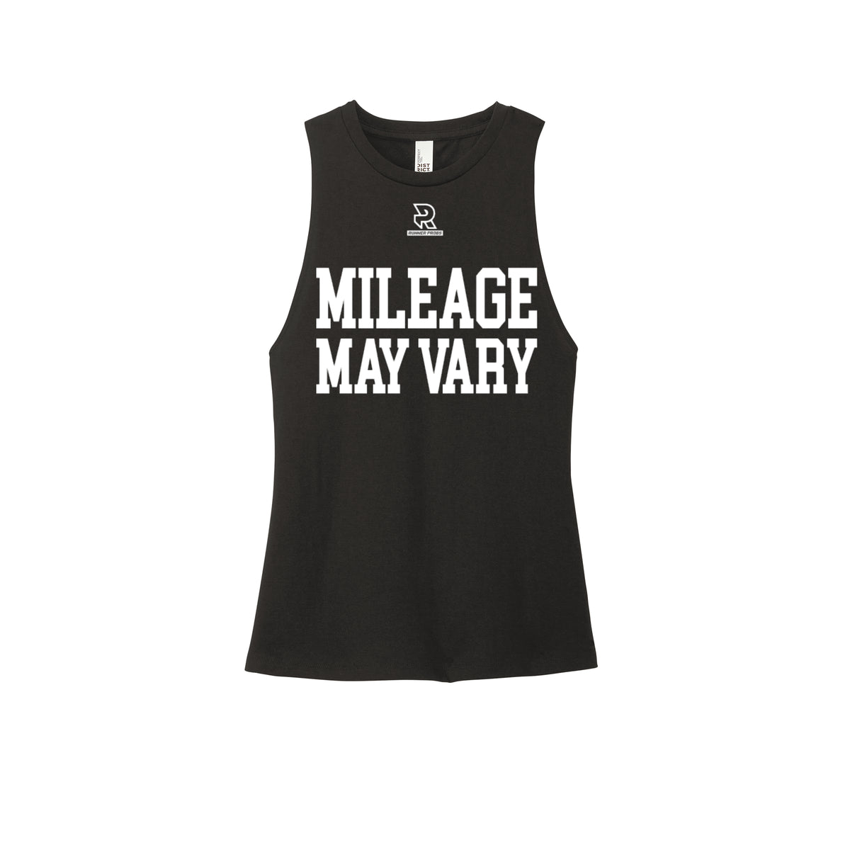 MILEAGE MAY VARY (White) - Womens Perfect Tri Muscle Tank