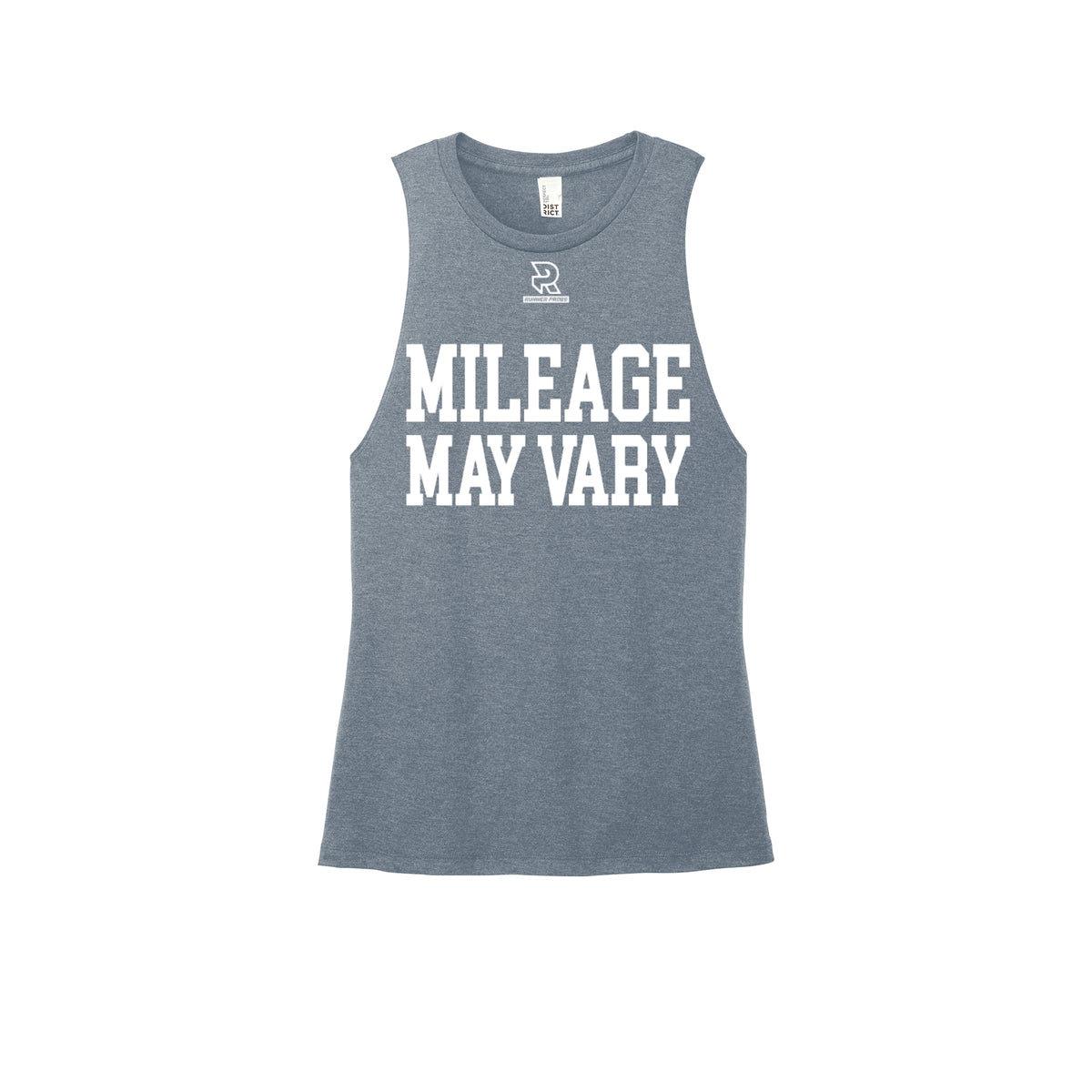 MILEAGE MAY VARY (White) - Womens Perfect Tri Muscle Tank