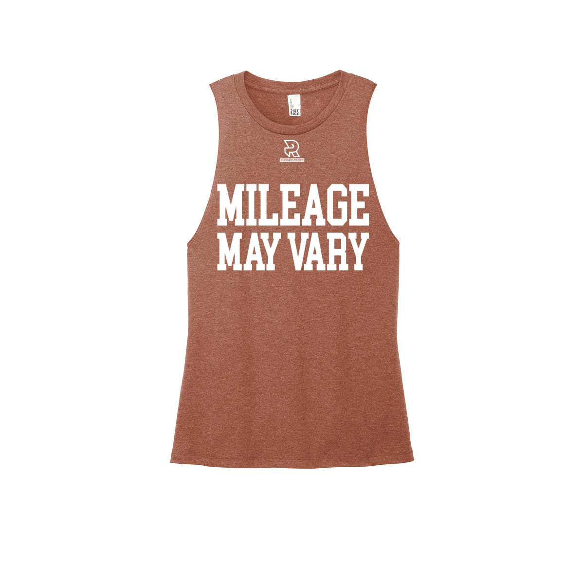 MILEAGE MAY VARY (White) - Womens Perfect Tri Muscle Tank