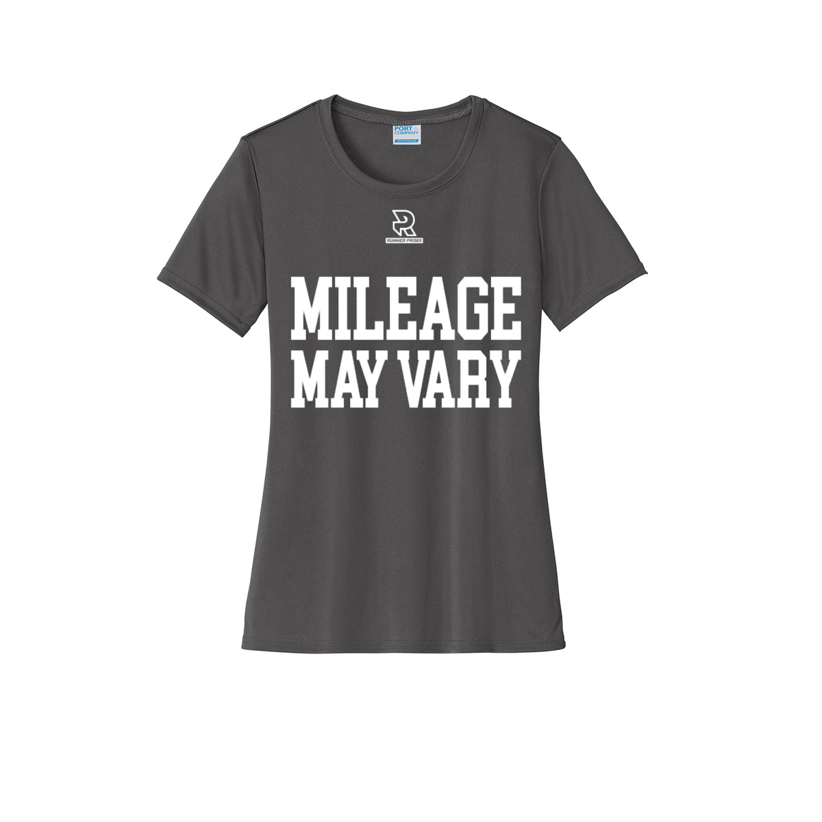 MILEAGE MAY VARY (White) - Womens Short Sleeve Performance Tee